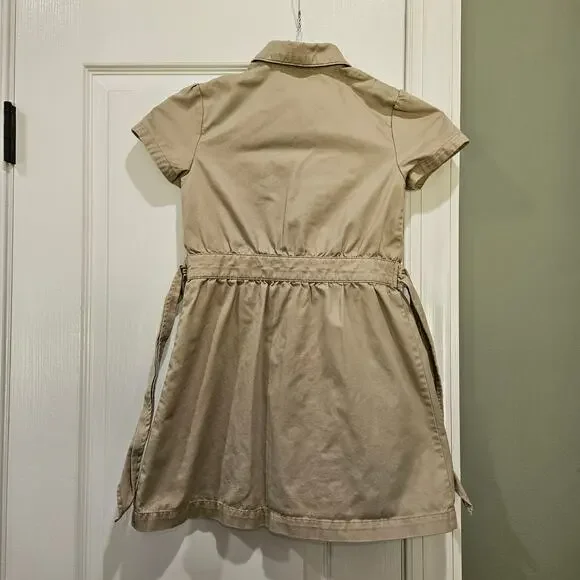 Cat & Jack Girls' Khaki Short Sleeve Uniform Safari Dress Size 8 - Picture 7 of 7